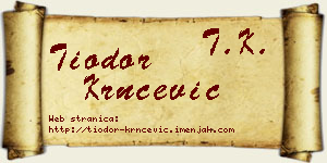 Tiodor Krnčević vizit kartica